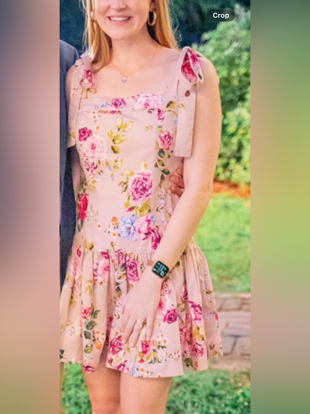Buddy Love Blush Floral Tie-Shoulder Mini Dress